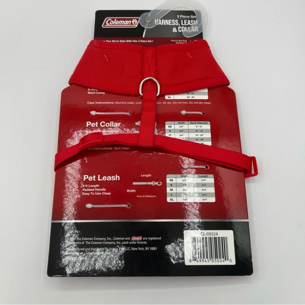Coleman 3-pc Set Harness, Leash, Collar‎ for Dogs